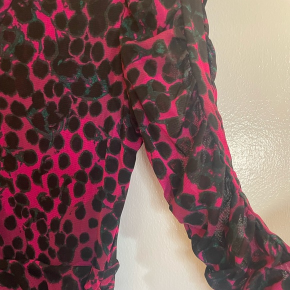 DVF Brielle Ruched Mesh Midi Dress - Picture 2 of 9